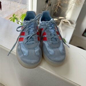 Adidas Light Blue and White Sneakers